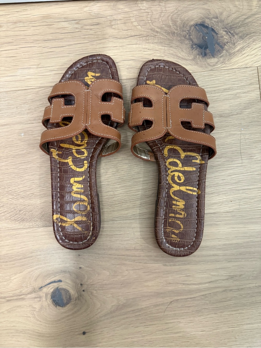 Sam Edelman Bay Slide Sandal Size 6 in Saddle Leather